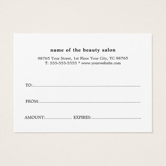 Minimalist Elegant Faux Silver Gift Certificate (Dos)