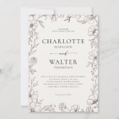 Minimalist Elegant Floral Wedding Invitation (Devant)