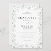 Minimalist Elegant Floral Wedding Invitation (Devant)