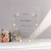 Minimalist Elegant Flowers Wedding Acryl Uitnodigingen