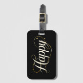 Minimalist Elegant Gold Happy Typography - Classy  Bagagelabel (Voorkant (verticaal))