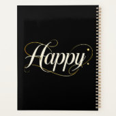 Minimalist Elegant Gold Happy Typography - Classy Planner (Achterkant)