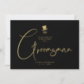 Minimalist Elegant Gorgeous Script Groomsman Kaart (Voorkant)