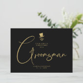 Minimalist Elegant Gorgeous Script Groomsman Kaart (Staand voorkant)