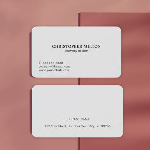 Minimalist Elegant Licht Grijs Attorney bij de wet Visitekaartje