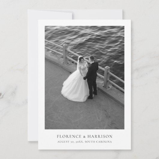 Minimalist Elegant Photo Wedding Save the Date  (Devant)