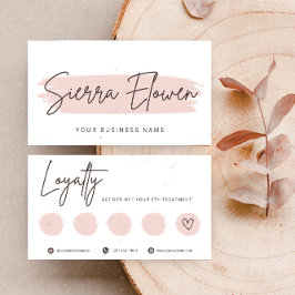 Minimalist Elegant Pink Brush Script Loyalty Card