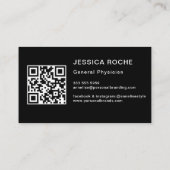 Minimalist Elegant Plain zwart algemeen Arts Visitekaartje (Achterkant)