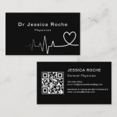 Minimalist Elegant Plain zwart algemeen Arts Visitekaartje (Voorkant / Achterkant)