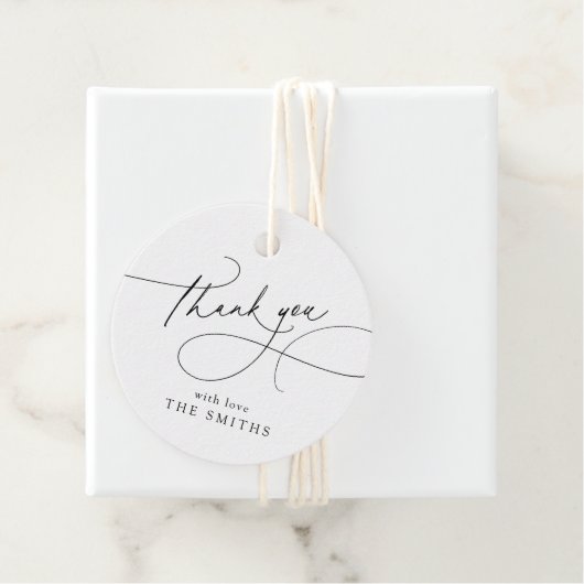 Minimalist Elegant Script Thank You Bedankjes Labels (In situ)