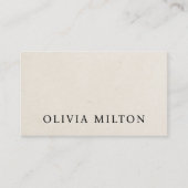 Minimalist Elegant Texture Beige Black Bold Visitekaartje (Voorkant)