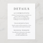 Minimalist Elegant Wedding Details Kaart (Voorkant)