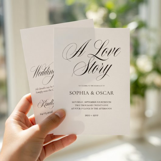Minimalist Elegant Wedding Invitation with QR Code