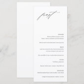 Minimalist Elegant Wedding Menu Card (Devant / Derrière)