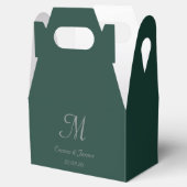 Minimalist Emerald Green Monogram Script Wedding  Bedankdoosjes (Geopend)