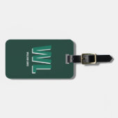 Minimalist Emerald Green Personalized Monogram  Bagagelabel (Voorkant horizontaal)