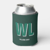 Minimalist Emerald Green Personalized Monogram  Blikjeskoeler (Blikje Voorkant)