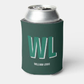 Minimalist Emerald Green Personalized Monogram  Blikjeskoeler (Blikje Achterkant)