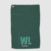 Minimalist Emerald Green Personalized Monogram  Golfhanddoek (Voorkant)