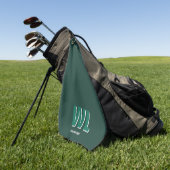 Minimalist Emerald Green Personalized Monogram  Golfhanddoek (Groen)