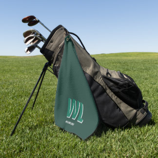 Minimalist Emerald Green Personalized Monogram  Golfhanddoek