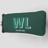 Minimalist Emerald Green Personalized Monogram  Golfheadcover (Voorkant)