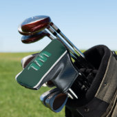 Minimalist Emerald Green Personalized Monogram  Golfheadcover (Insitu)