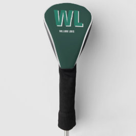 Minimalist Emerald Green Personalized Monogram  Golfheadcover