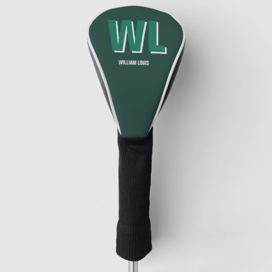 Minimalist Emerald Green Personalized Monogram  Golfheadcover (Voorkant)