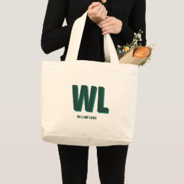 Minimalist Emerald Green Personalized Monogram  Grote Tote Bag