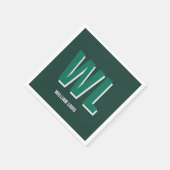 Minimalist Emerald Green Personalized Monogram  Servet (Hoek)