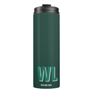 Minimalist Emerald Green Personalized Monogram  Thermosbeker