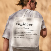 Minimalist Engineer Dictionary definitie Grappig Tote Bag