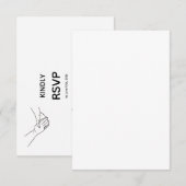 Minimalist Eternal Bond Line Art Wedding RSVP Card (Devant / Derrière)