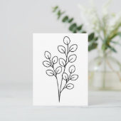 Minimalist Eucalyptus Botanical Line Art Briefkaart (Staand voorkant)