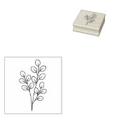 Minimalist Eucalyptus Botanical Line Art Rubberstempel (Gestempeld)