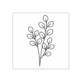 Minimalist Eucalyptus Botanical Line Art Rubberstempel (Afrduk)