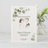 Minimalist Eucalyptus Greenery Wedding Invitation (Debout devant)