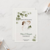 Minimalist Eucalyptus Greenery Wedding Invitation (Devant/Arrière en situation)