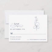 Minimalist Eucalyptus Spring  Wedding RSVP Cards (Devant)
