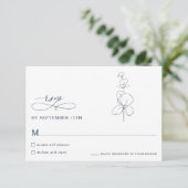 Minimalist Eucalyptus Spring  Wedding RSVP Cards (Staand voorkant)