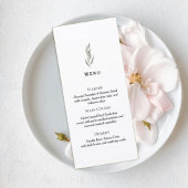 Minimalist Eucalyptus Wedding Menu Card