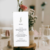 Minimalist Eucalyptus Wedding Menu Card