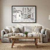 Minimalist European Street Illustration Poster