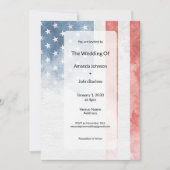 Minimalist Faded American Flag Wedding Kaart (Voorkant)