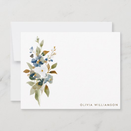 Minimalist Fall Wildflower Personalized Stationery Notitiekaartje (Voorkant)