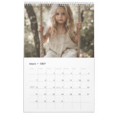 Minimalist Family Photo Personalized Wall Kalender (Mar 2027)