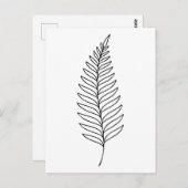 Minimalist Fern Leaf Botanical Line Art Briefkaart (Voorkant / Achterkant)