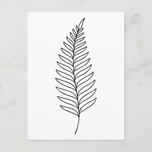 Minimalist Fern Leaf Botanical Line Art Briefkaart (Voorkant)