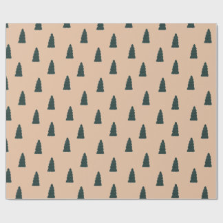 Minimalist fir tree pattern with beige background cadeaupapier